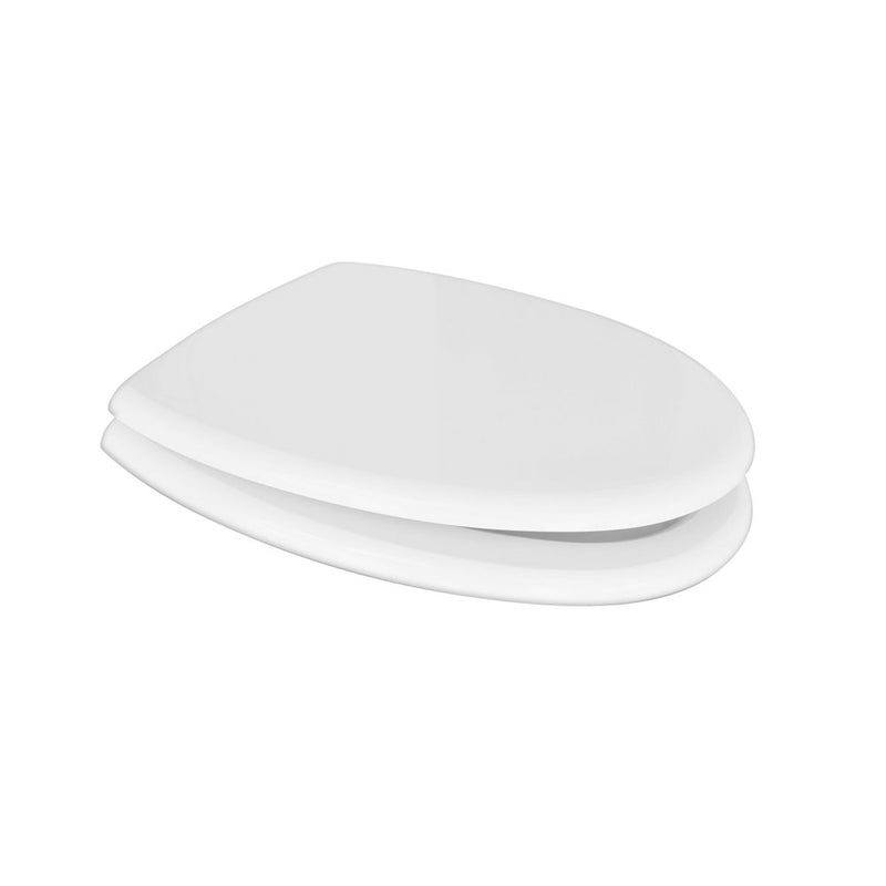 Sedile wc legno bianco per Dolomite vaso Novella larghezza 36 cm cerniere regolabili