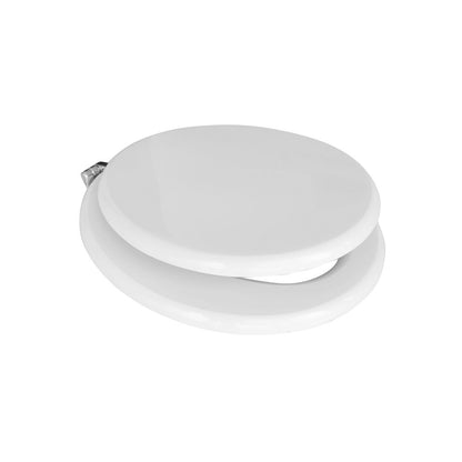 Sedile wc bianco per Ideal Standard vaso Small  larghezza 37 cm cerniere fisse