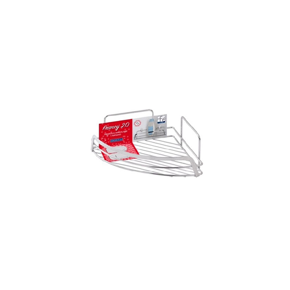 Mensola angolare cromo lucida 22x11x22 cm con 1 ripiano by CeramicStore | Lo specialista del tuo bagno