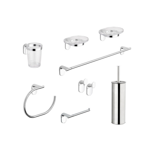 Set accessori bagno Metaform Zero con 8 pezzi in leghe metalliche e ABS by CeramicStore | Lo specialista del tuo bagno