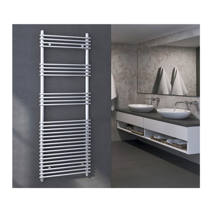Termoarredo design acciaio cromo Aton tubi tondi orizzontali altezza 1100 mm by CeramicStore | Lo specialista del tuo bagno