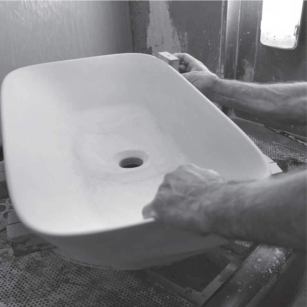 Lavabo da appoggio squadrato Ceramica Azzurra Elegance 60x45 cm