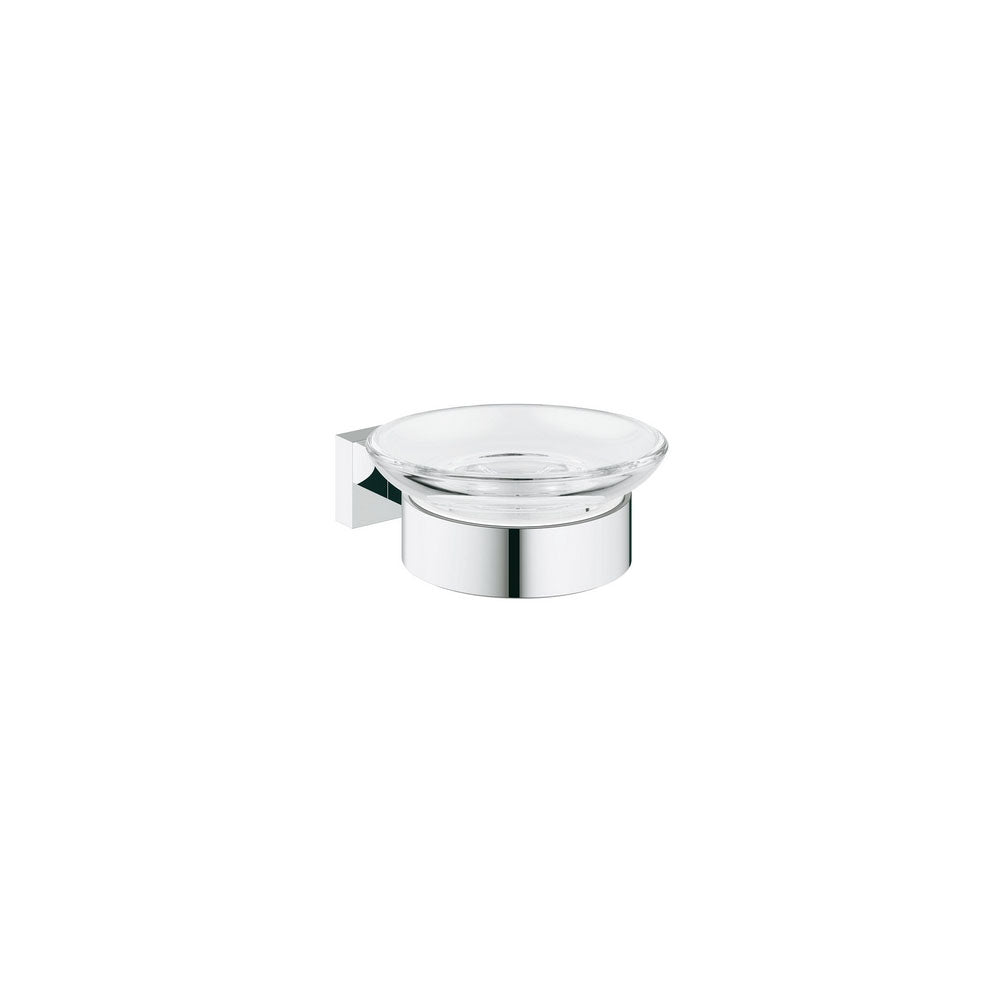 Base portasapone con supporto Essenzials Cube in vetro e metallo by CeramicStore | Lo specialista del tuo bagno