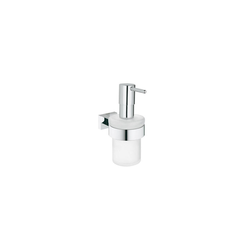 Dispenser sapone liquido con supporto Grohe Essential Cube altezza 157 mm by CeramicStore | Lo specialista del tuo bagno