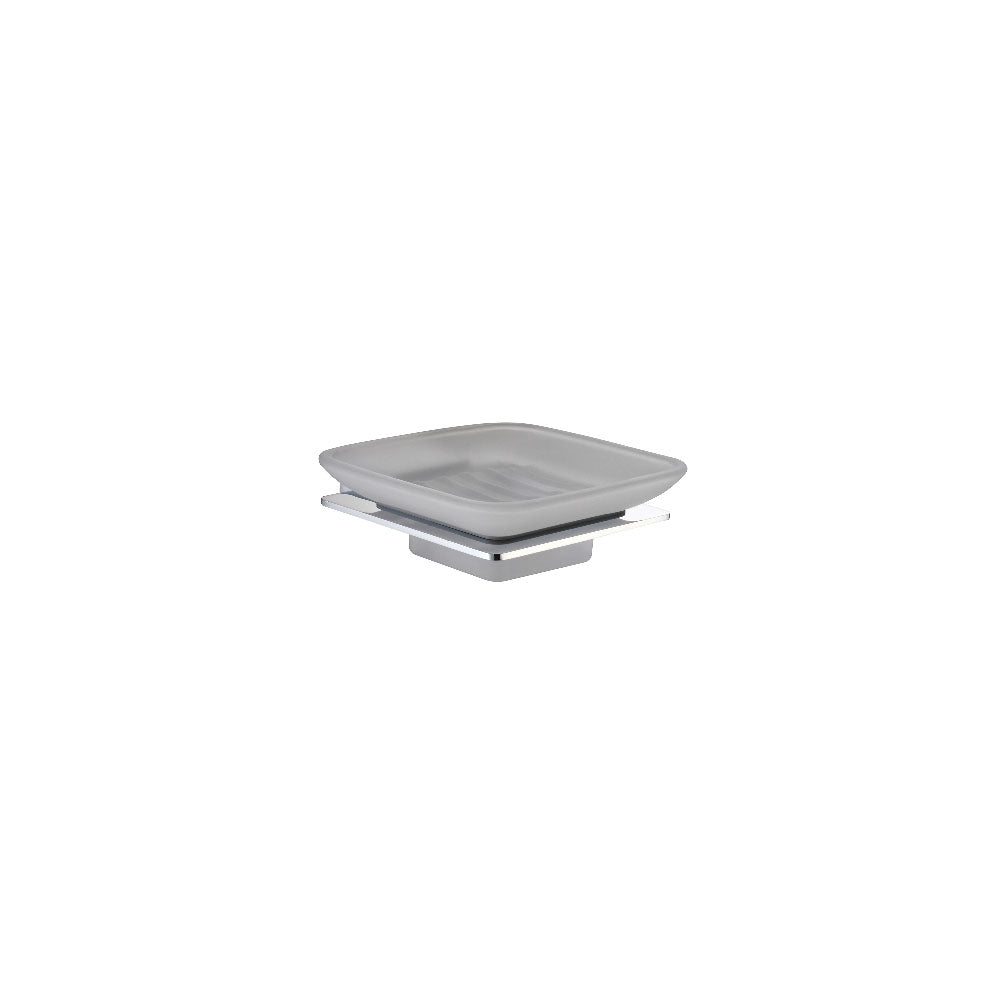 Porta sapone linea Maela ottone cromo e vetro, fissaggio con viti incluse by CeramicStore | Lo specialista del tuo bagno