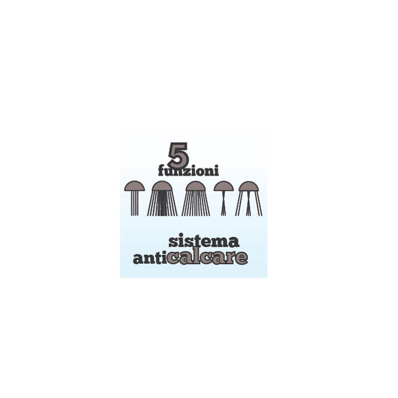 Doccetta a 5 funzioni modello13023 con sistema anticalcare diametro 95 mm by CeramicStore | Lo specialista del tuo bagno