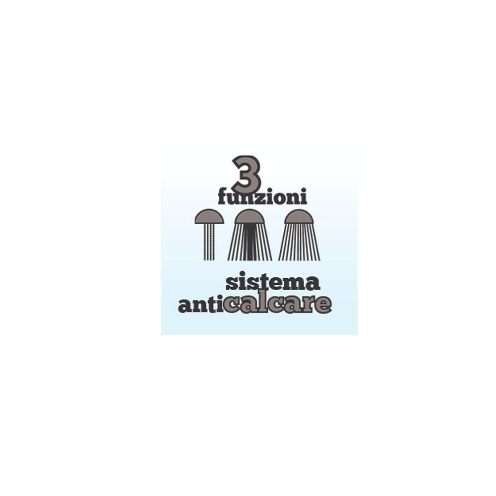 Doccetta a 3 funzioni modello13024 con sistema anticalcare diametro 100 mm by CeramicStore | Lo specialista del tuo bagno