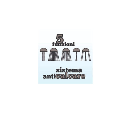 Kit a 2 doccette modello 13502 completo di soffione a 5 funzioni, deviatore in abs by CeramicStore | Lo specialista del tuo bagno