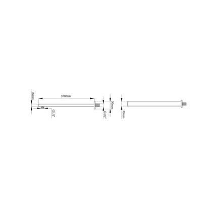 Braccio doccia quadro in ottone 37 x 3 cm attacchi G 1/2'' by CeramicStore | Lo specialista del tuo bagno