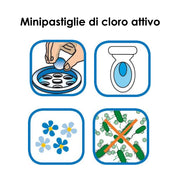 Minipastiglie di cloro attivo Dysanfast con effetto battericida per scarichi