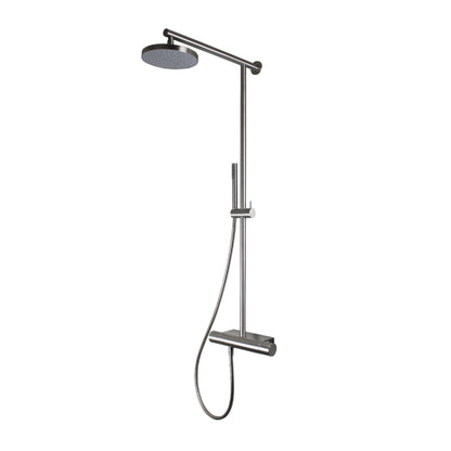 Colonna doccia termostatica in acciaio Inox Satinato con deviatore modello Wellness di Tubico