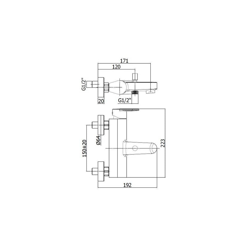 Miscelatore vasca serie Candy modello CA026CR con doccia duplex e supporto fisso cromo Paffoni by CeramicStore | Lo specialista del tuo bagno