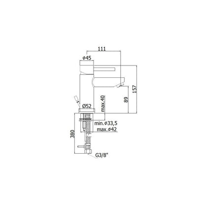 Miscelatore lavabo serie Stick modello SK071HKST con scarico clic-clac steel looking Paffoni by CeramicStore | Lo specialista del tuo bagno