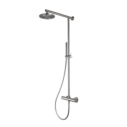 Colonna doccia in acciaio Inox 316L con deviatore modello Wellness di Tubico finitura satinata