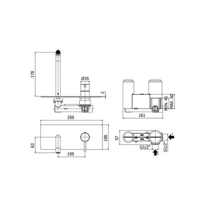 Miscelatore ad incasso per lavabo serie Stick modello SK105ST con corpo incasso steel lookig Paffoni by CeramicStore | Lo specialista del tuo bagno