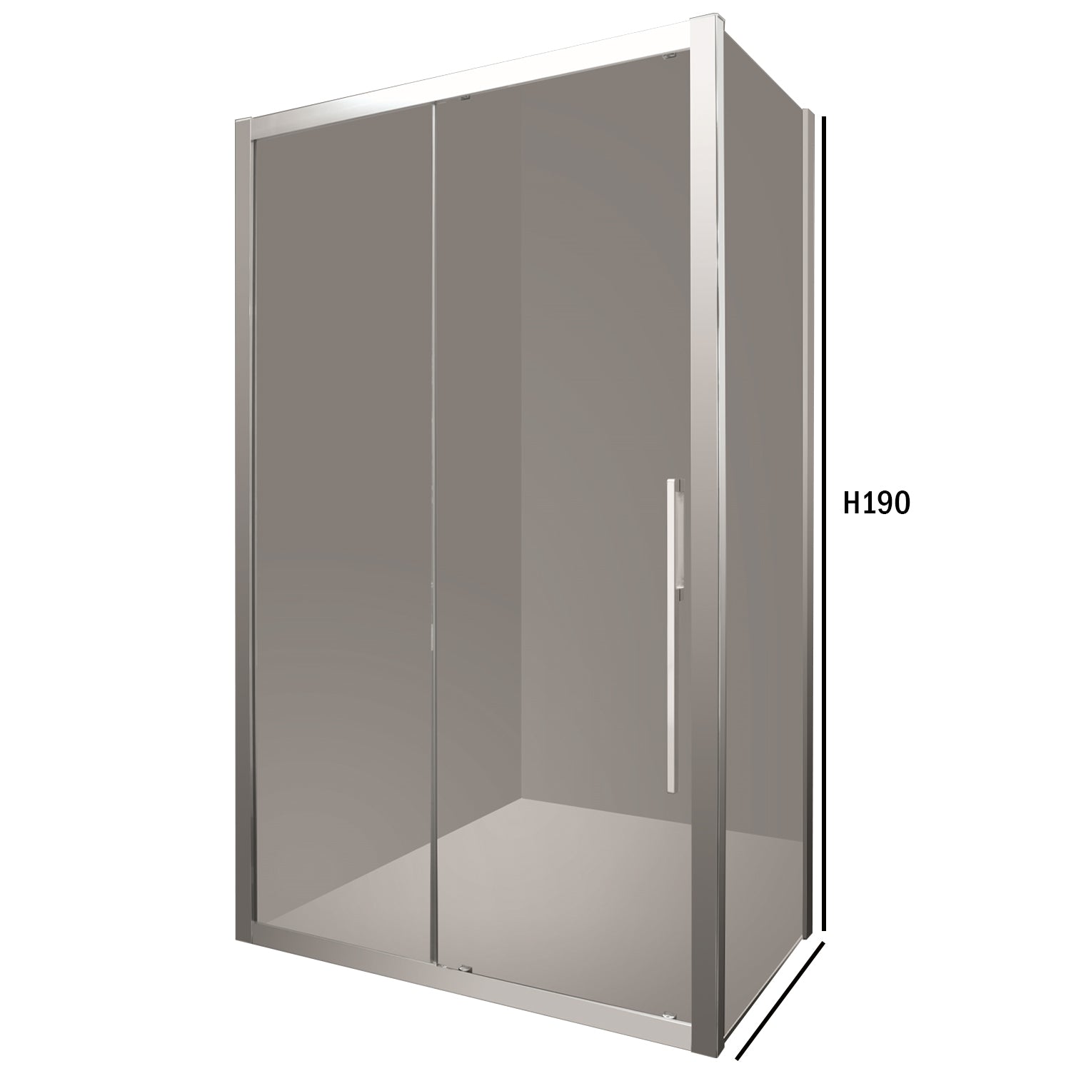 Parete fissa Itaca 77.5-79.5 cm cristallo trasparente 6mm h195 profilo nero essenza Made in Italy by CeramicStore | Lo specialista del tuo bagno