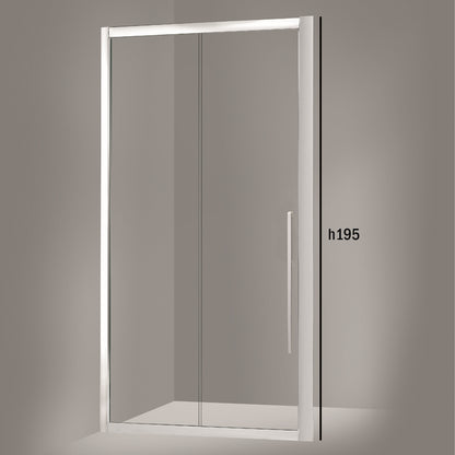 Porta doccia un'anta scorrevole 130cm cristallo trasparente 6mm h195 profilo argento Made in Italy by CeramicStore | Lo specialista del tuo bagno
