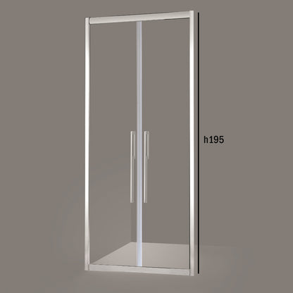 Porta doccia due ante battenti 95cm cristallo trasparente 6mm h195 profilo argento Made in Italy by CeramicStore | Lo specialista del tuo bagno