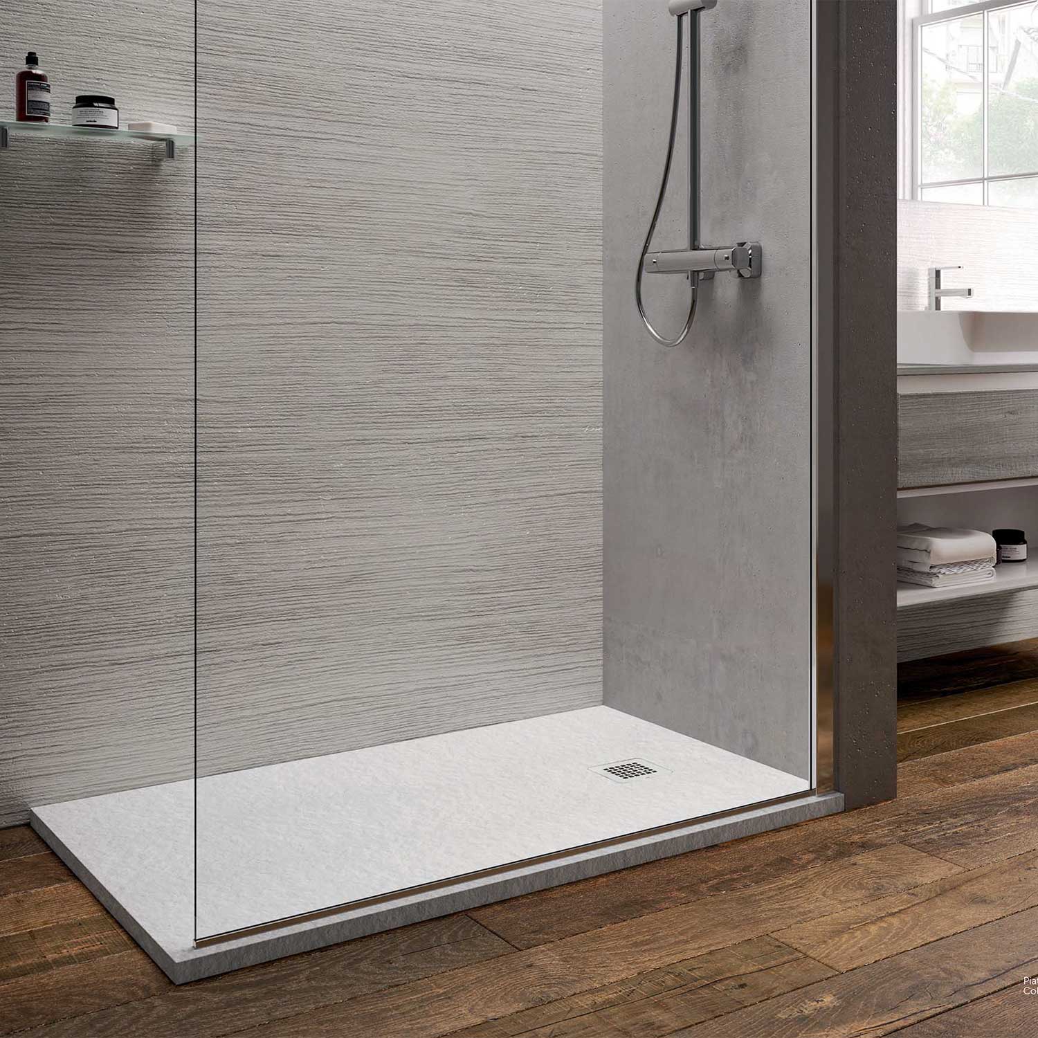 Piatto doccia Ultra Flat S Effetto Pietra 100x120 di Ideal Standard - Bianco by CeramicStore | Lo specialista del tuo bagno