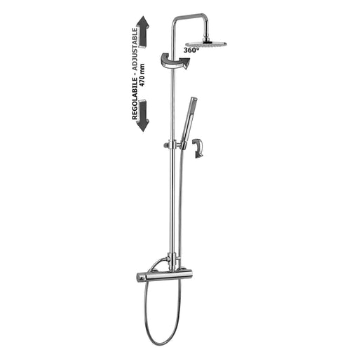 Colonna regolabile Easy Plus con doccia birillo in ABS Paffoni - Cromato by CeramicStore | Lo specialista del tuo bagno