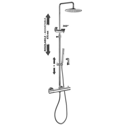 Colonna doccia regolabile Mini Birillo con soffione Master King, Paffoni - Cromato by CeramicStore | Lo specialista del tuo bagno