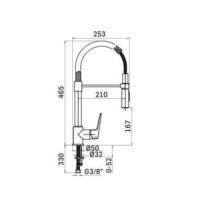 Miscelatore per lavello cucina Professionale con doccia orientabile Finitura cromato collezione Spartaco di Mamoli Rubinetterie by CeramicStore | Lo specialista del tuo bagno