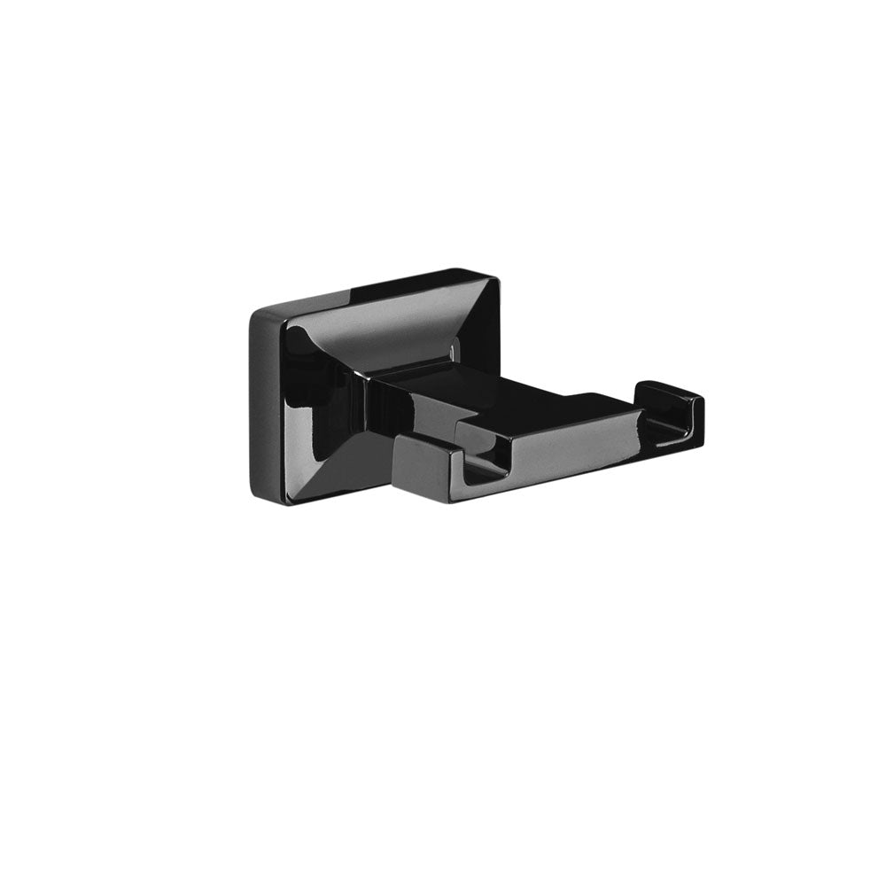 Appendiabiti doppio a muro in acciaio inox collezione 'Gran Torino' by Gedy - Nero lucido by CeramicStore | Lo specialista del tuo bagno
