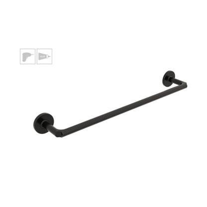 Porta asciugamani da incollo o da fissare a parete in ottone verniciato nero opaco collezione Sebecà di Lineabeta - 500mm by CeramicStore | Lo specialista del tuo bagno