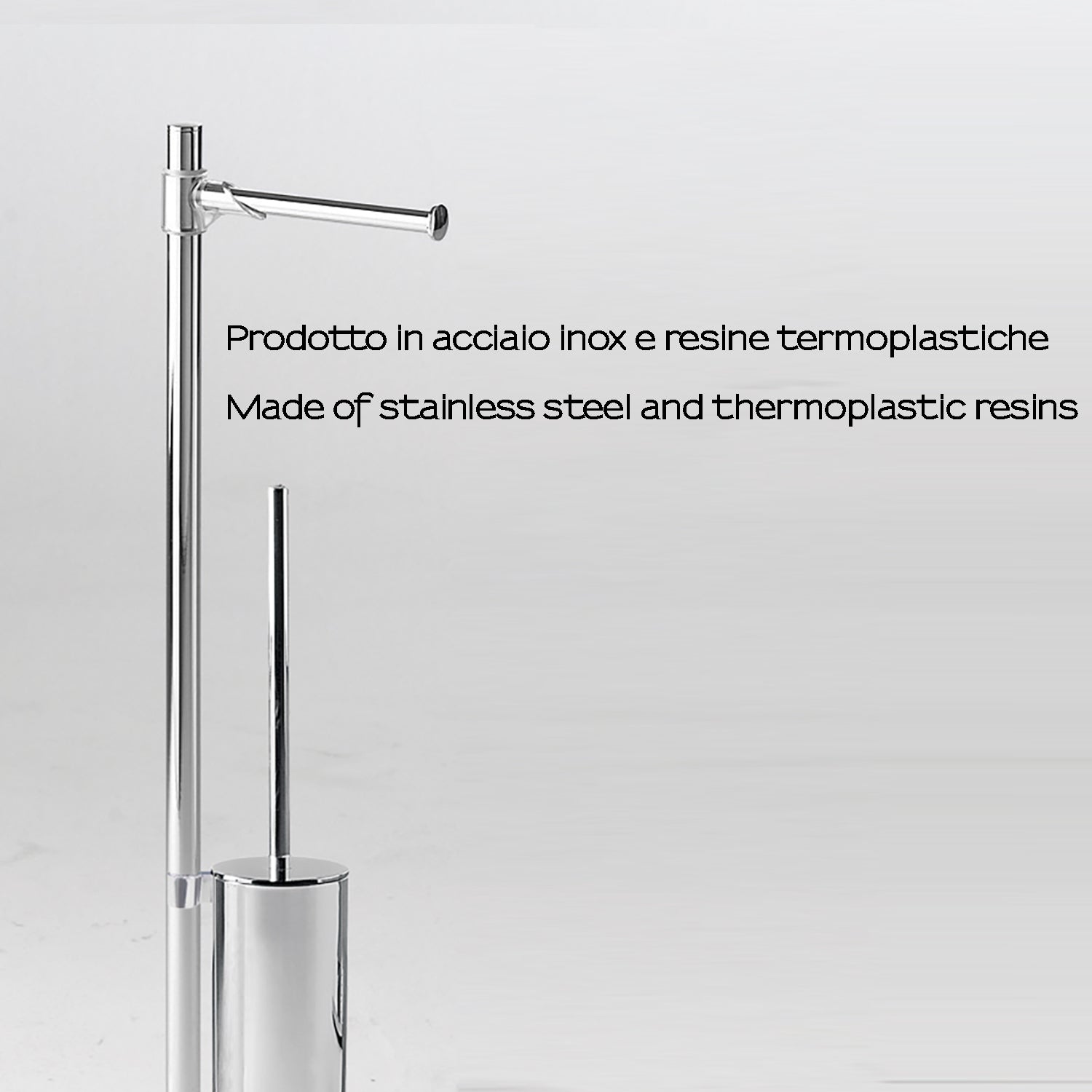 Piantana portarotolo e scopino in Acciaio Inox modello Virginia di Gedy - Cromato