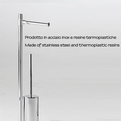Piantana portarotolo e scopino in Acciaio Inox modello Virginia di Gedy - Cromato