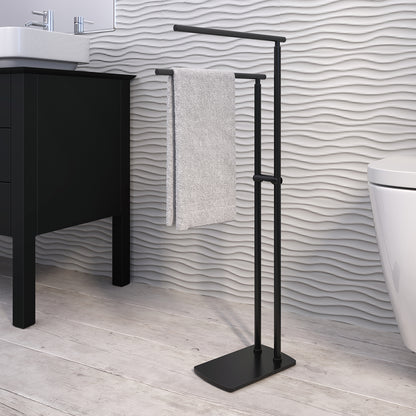 Piantana porta asciugamani in Acciaio Inox modello Florida di Gedy - Nero Matt
