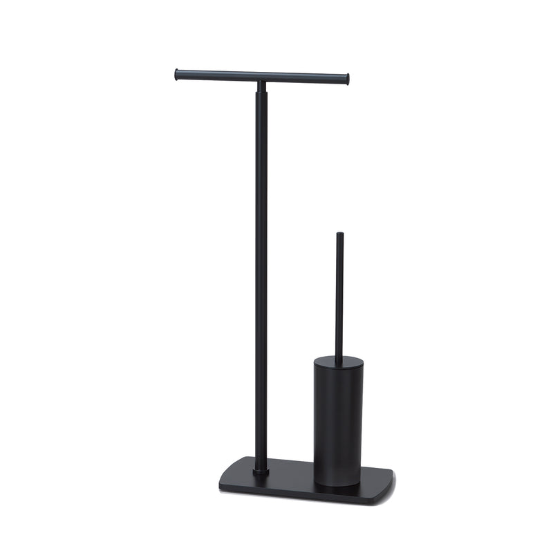 Piantana portarotolo e scopino in Acciaio Inox modello Florida di Gedy - Nero Matt