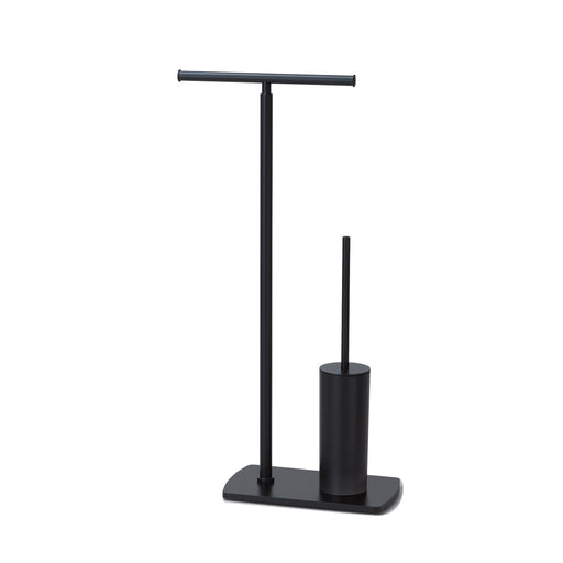 Piantana portarotolo e scopino in Acciaio Inox modello Florida di Gedy - Nero Matt