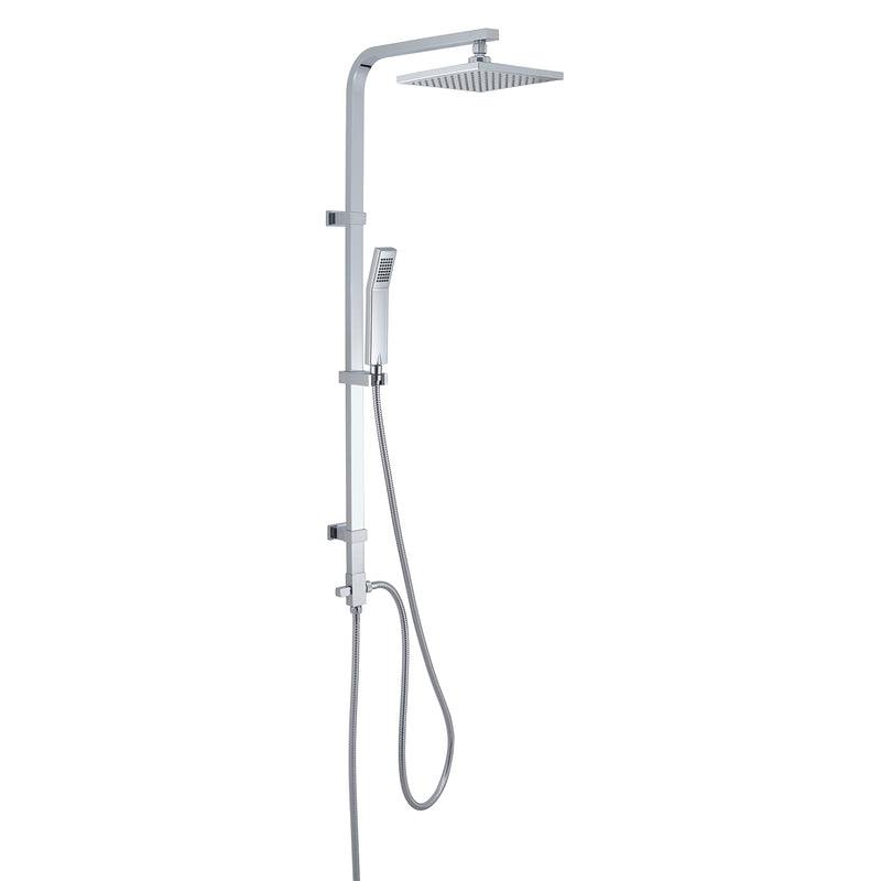 Colonna doccia regolabile da 100 cm con soffione quadrato 20x20 cm doccetta e deviatore modello STAR 01 by CeramicStore | Lo specialista del tuo bagno
