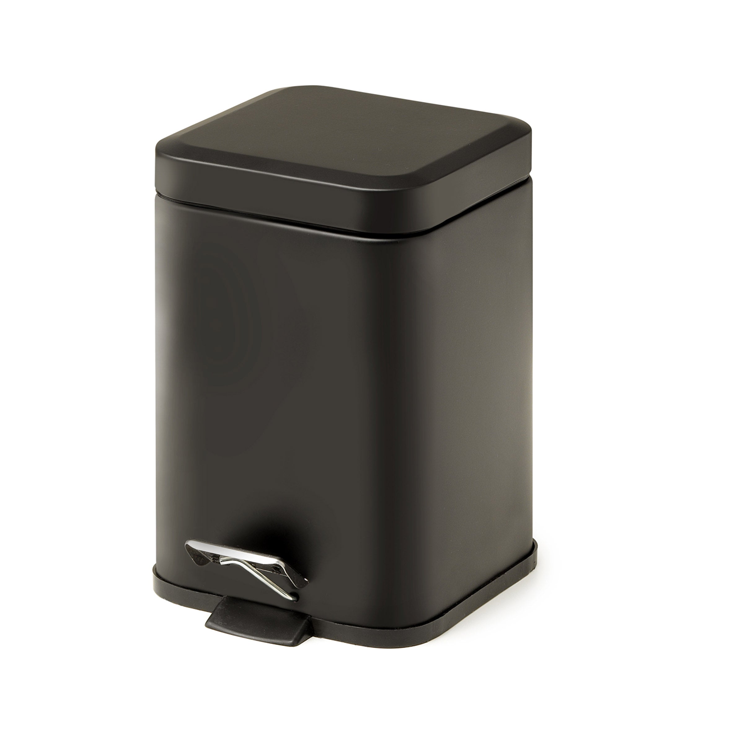 Portarifiuti quadrato 5 lt in Acciaio Inox modello Argenta di Gedy - Nero Matt by CeramicStore | Lo specialista del tuo bagno
