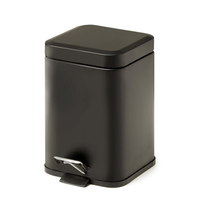 Portarifiuti quadrato 5 lt in Acciaio Inox modello Argenta di Gedy - Nero Matt by CeramicStore | Lo specialista del tuo bagno