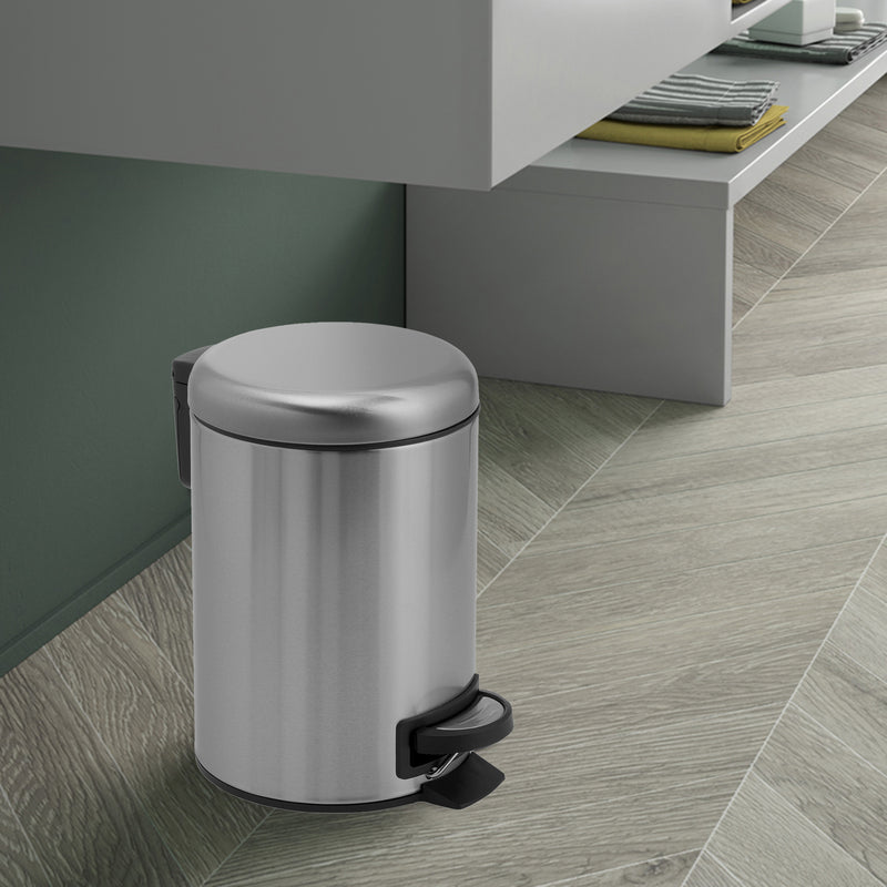 Portarifiuti 5 lt in Acciaio Inox modello Potty di Gedy - Spazzolato by CeramicStore | Lo specialista del tuo bagno