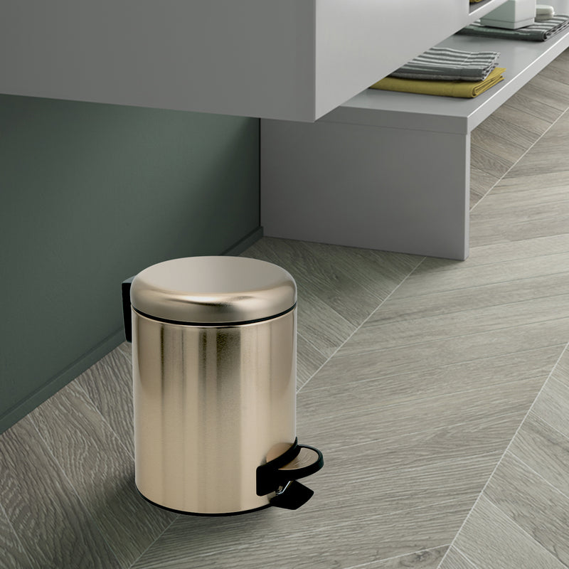 Portarifiuti 3 lt in Acciaio Inox modello Potty di Gedy - Oro Matt by CeramicStore | Lo specialista del tuo bagno
