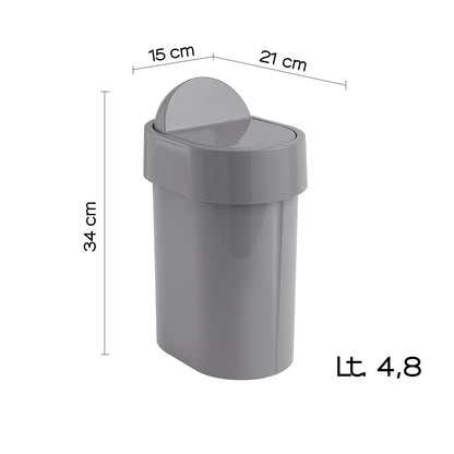 Portarifiuti da appoggio di Gedy serie Junior - Grigio by CeramicStore | Lo specialista del tuo bagno