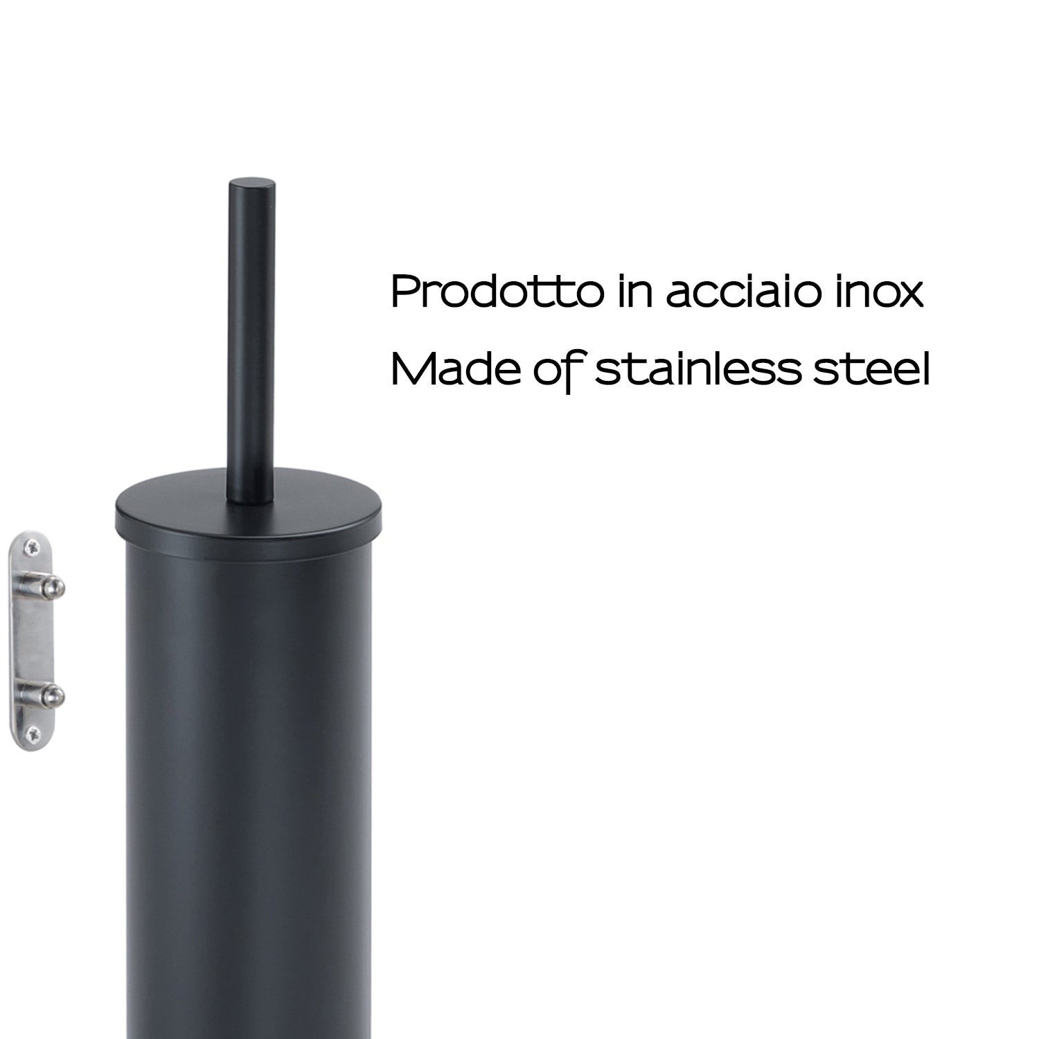 Scopino da muro modello Flip di Gedy in Acciaio Inox - Nero Matt by CeramicStore | Lo specialista del tuo bagno