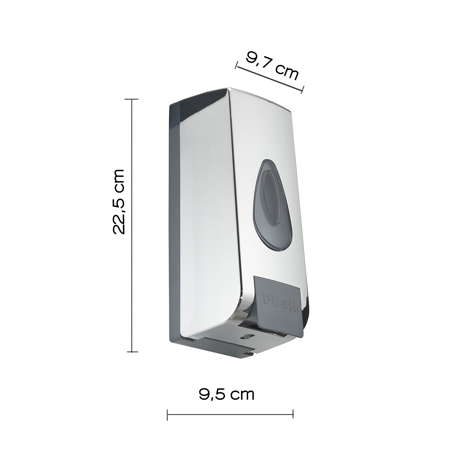 Distributore sapone o disinfettante mani Gedy modello Halibut da 630 ml - Cromato by CeramicStore | Lo specialista del tuo bagno