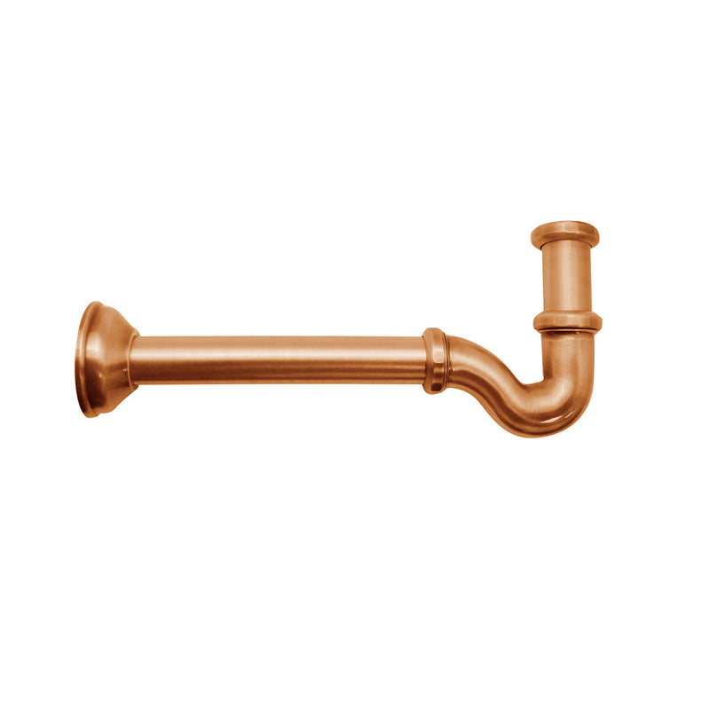 Sifone a S con tappo laterale senza piletta RubiFlux 1"1/4 - Rame