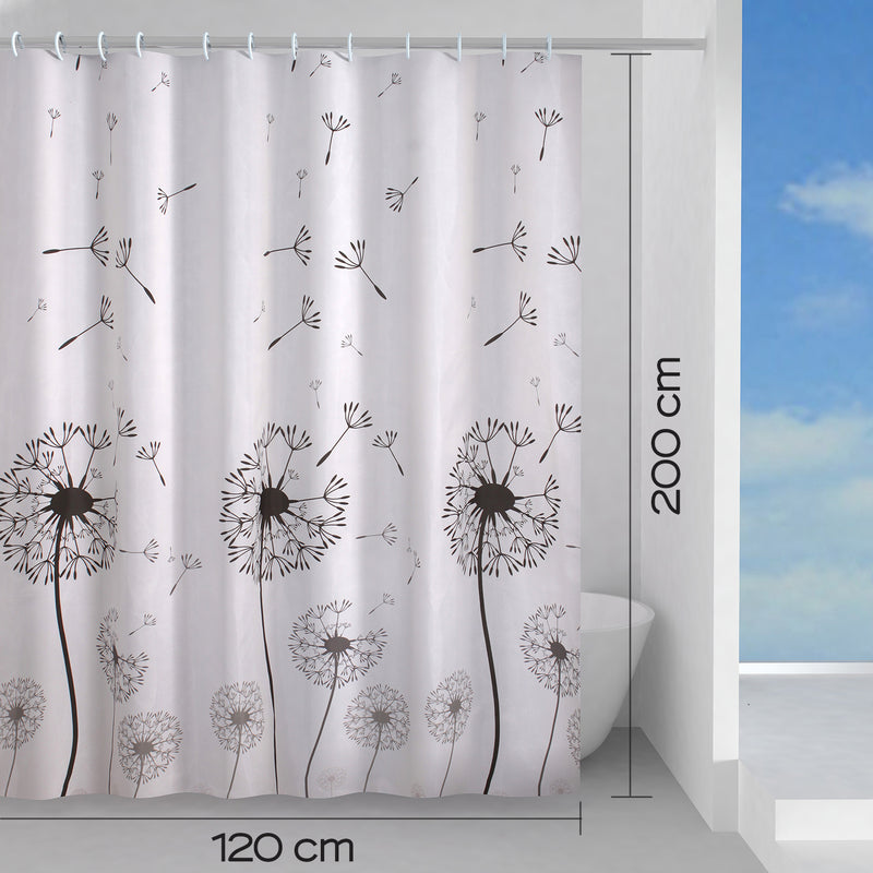 Tenda doccia in tessuto 120x200 cm modello Desiderio di Gedy - Bianco/Nero by CeramicStore | Lo specialista del tuo bagno
