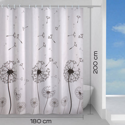 Tenda doccia in tessuto 180x200 cm modello Desiderio di Gedy - Bianco/Nero by CeramicStore | Lo specialista del tuo bagno
