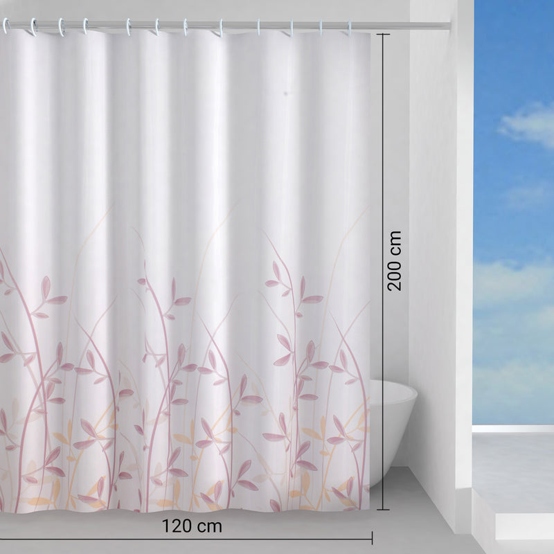 Tenda doccia in tessuto 120x200 cm modello Flora di Gedy - Rosa e Giallo by CeramicStore | Lo specialista del tuo bagno