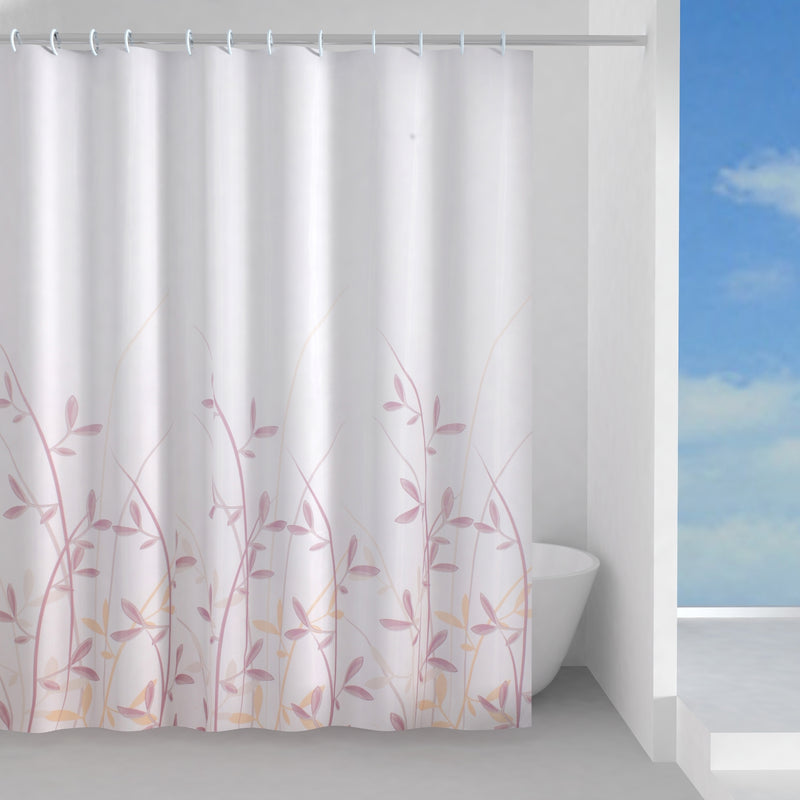 Tenda doccia in tessuto 240x200 cm modello Flora di Gedy - Rosa e Giallo by CeramicStore | Lo specialista del tuo bagno