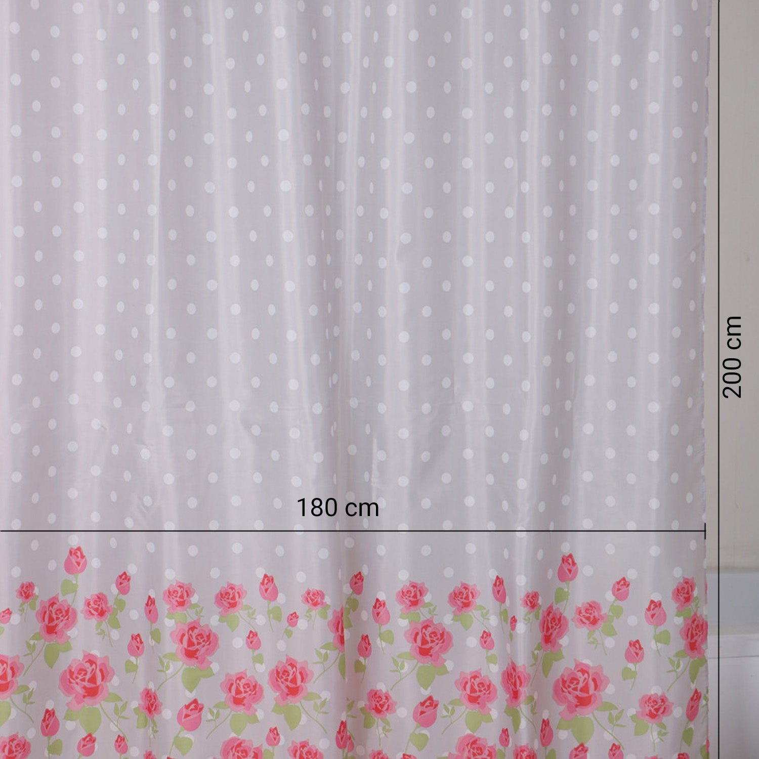 Tenda doccia in tessuto 180x200 cm modello Lady Mary di Gedy - Grigio e Rosa by CeramicStore | Lo specialista del tuo bagno