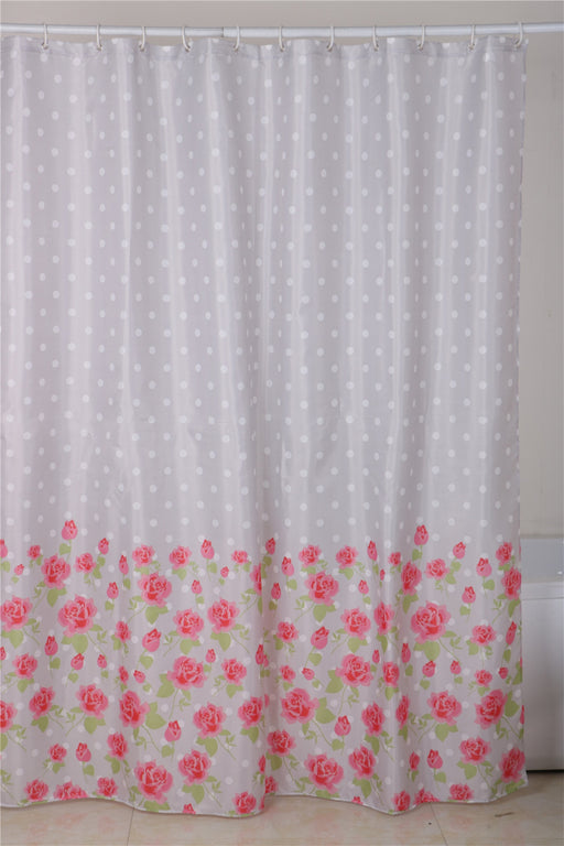 Tenda doccia in tessuto 240x200 cm modello Lady Mary di Gedy - Grigio e Rosa by CeramicStore | Lo specialista del tuo bagno