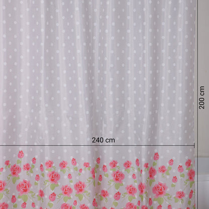 Tenda doccia in tessuto 240x200 cm modello Lady Mary di Gedy - Grigio e Rosa by CeramicStore | Lo specialista del tuo bagno