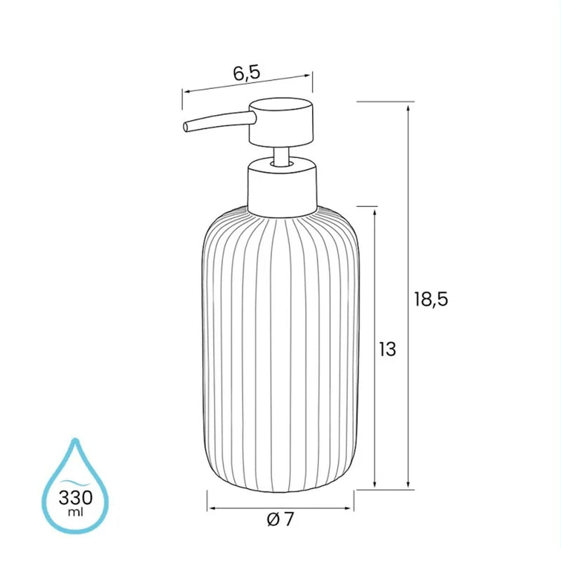 Dispenser sapone in ceramica soft touch BathCore serie Prisma - Bianco